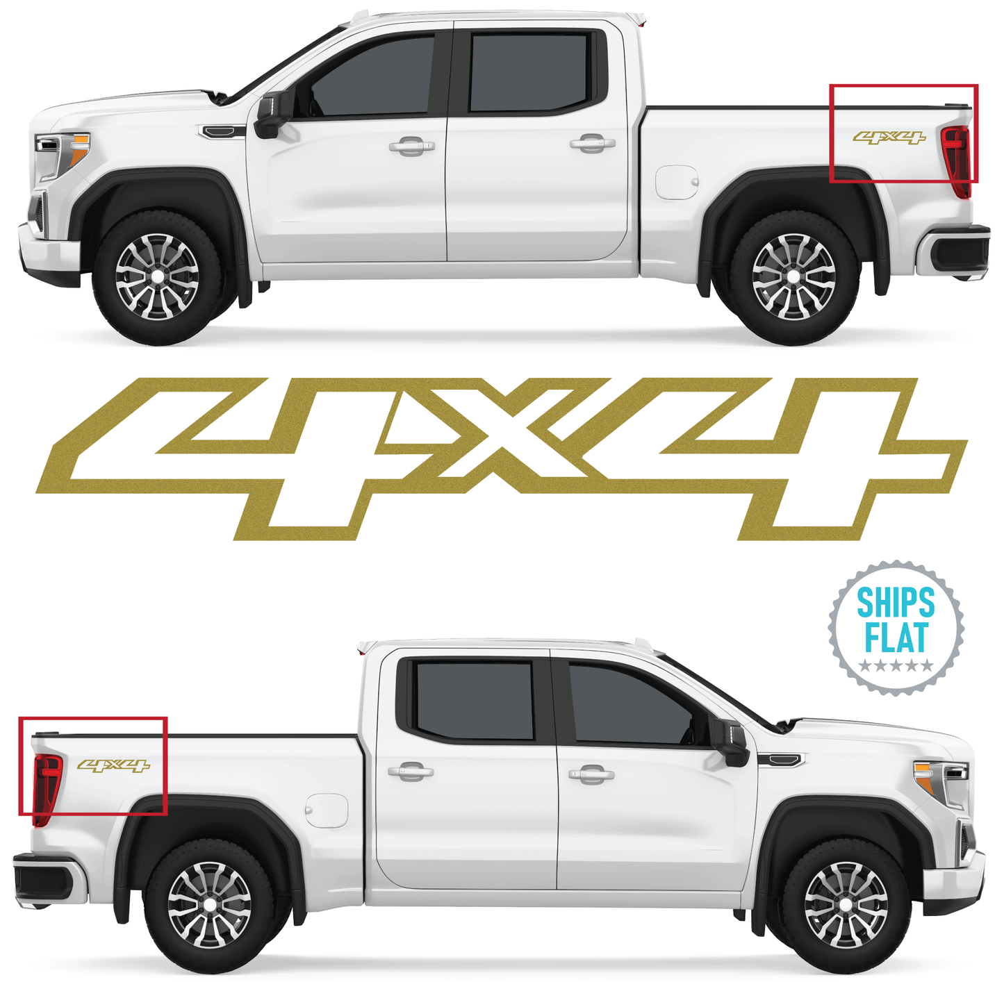 Shop Vinyl Design Silverado Trucks 4 x 4 Replacement Bedside Decals #33 Vehicle 001 Shop Vinyl Design decals stickers