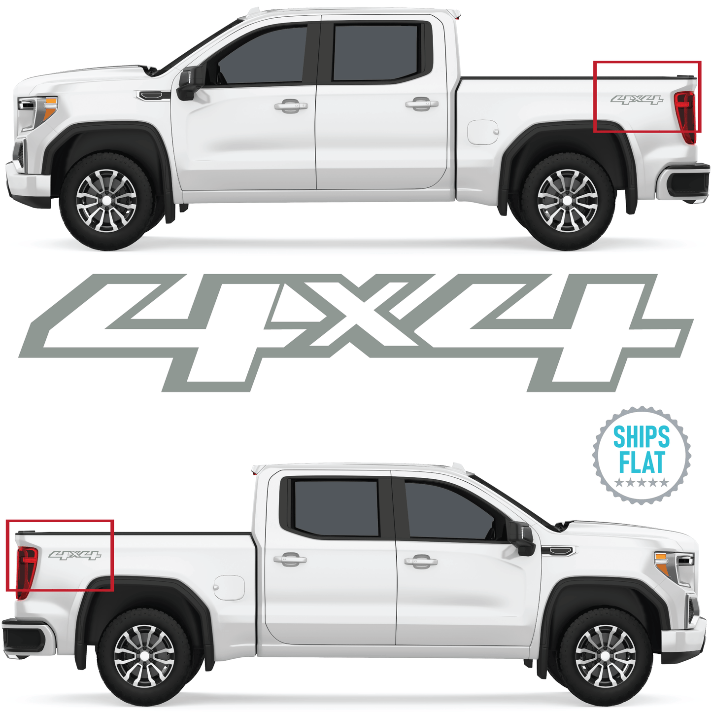 Shop Vinyl Design Silverado Trucks 4 x 4 Replacement Bedside Decals #33 Vehicle 001 Shop Vinyl Design decals stickers