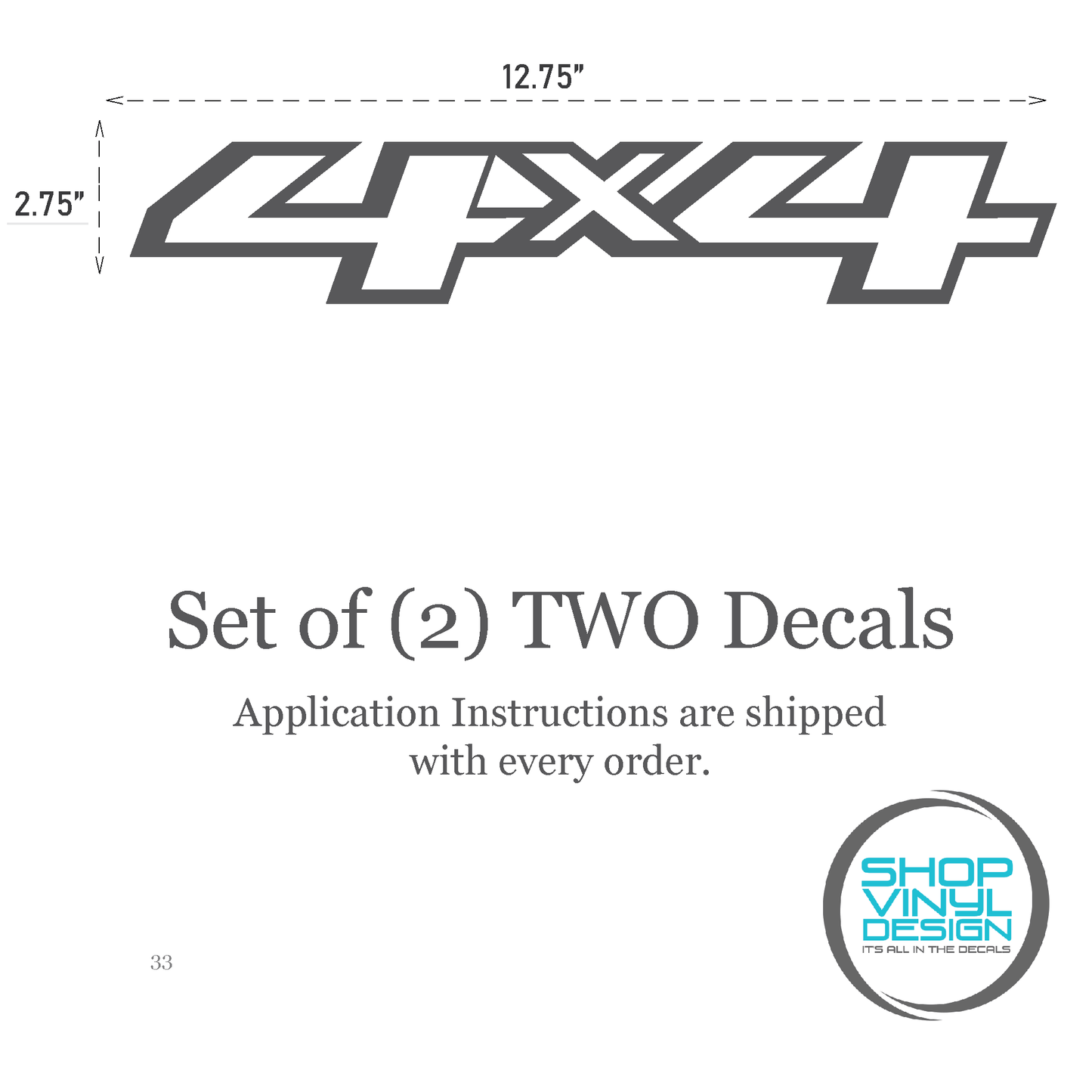 Shop Vinyl Design Silverado trucks 4 x 4 Replacement Bedside Decals #33 Vehicle Vinyl Graphic Decal Shop Vinyl Design decals stickers