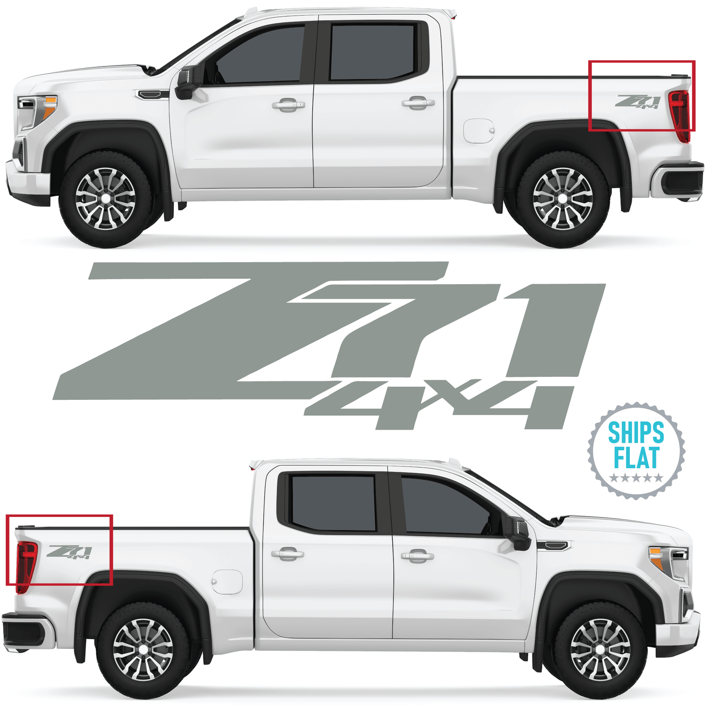 Shop Vinyl Design Silverado Z71 Trucks 4 x 4 Replacement Bedside Decals Vehicle 001 Shop Vinyl Design decals stickers