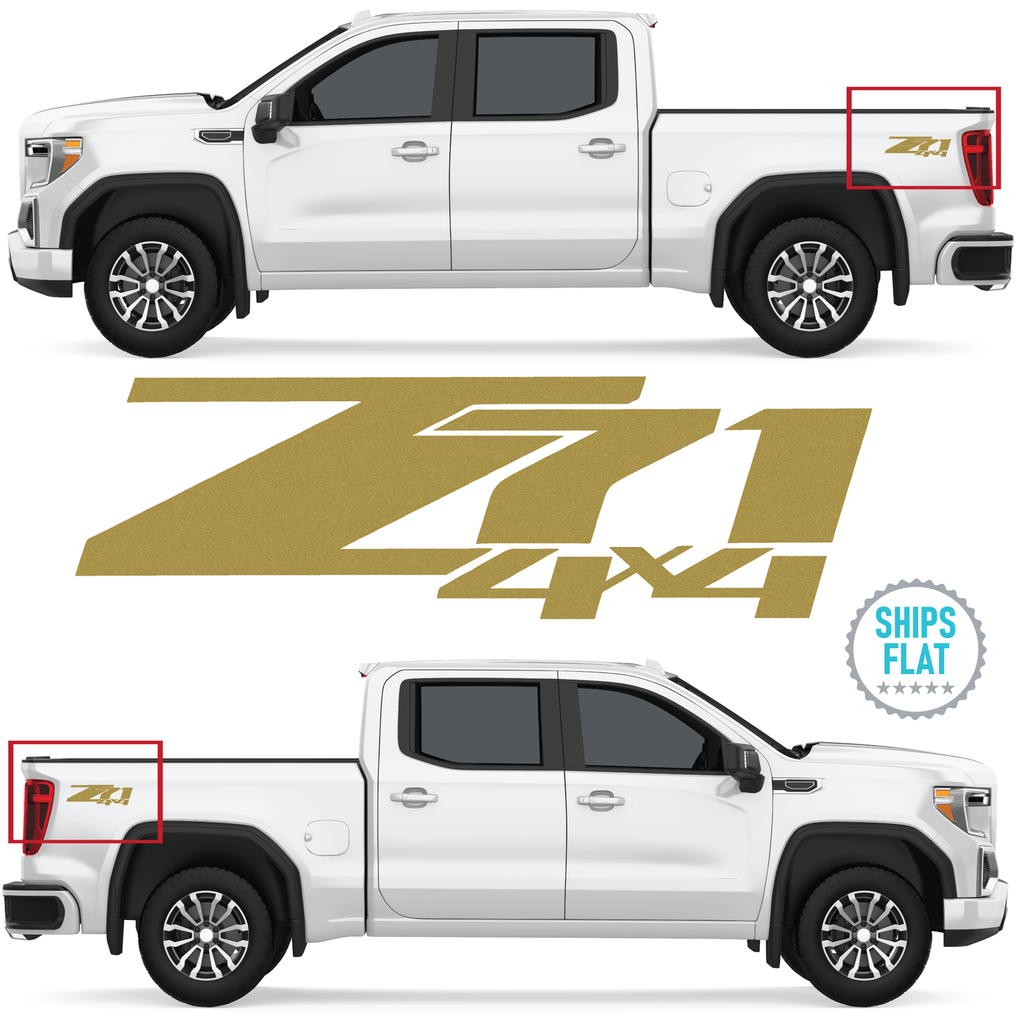 Shop Vinyl Design Silverado Z71 Trucks 4 x 4 Replacement Bedside Decals Vehicle 001 Shop Vinyl Design decals stickers