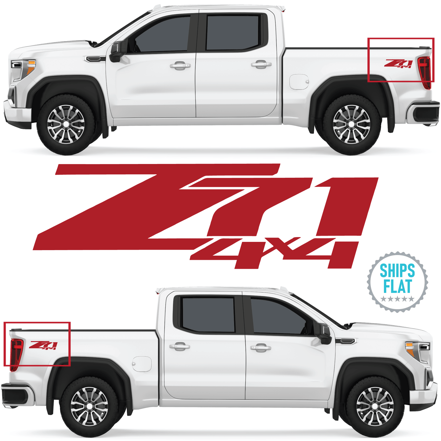 Shop Vinyl Design Silverado Z71 Trucks 4 x 4 Replacement Bedside Decals Vehicle 001 Shop Vinyl Design decals stickers