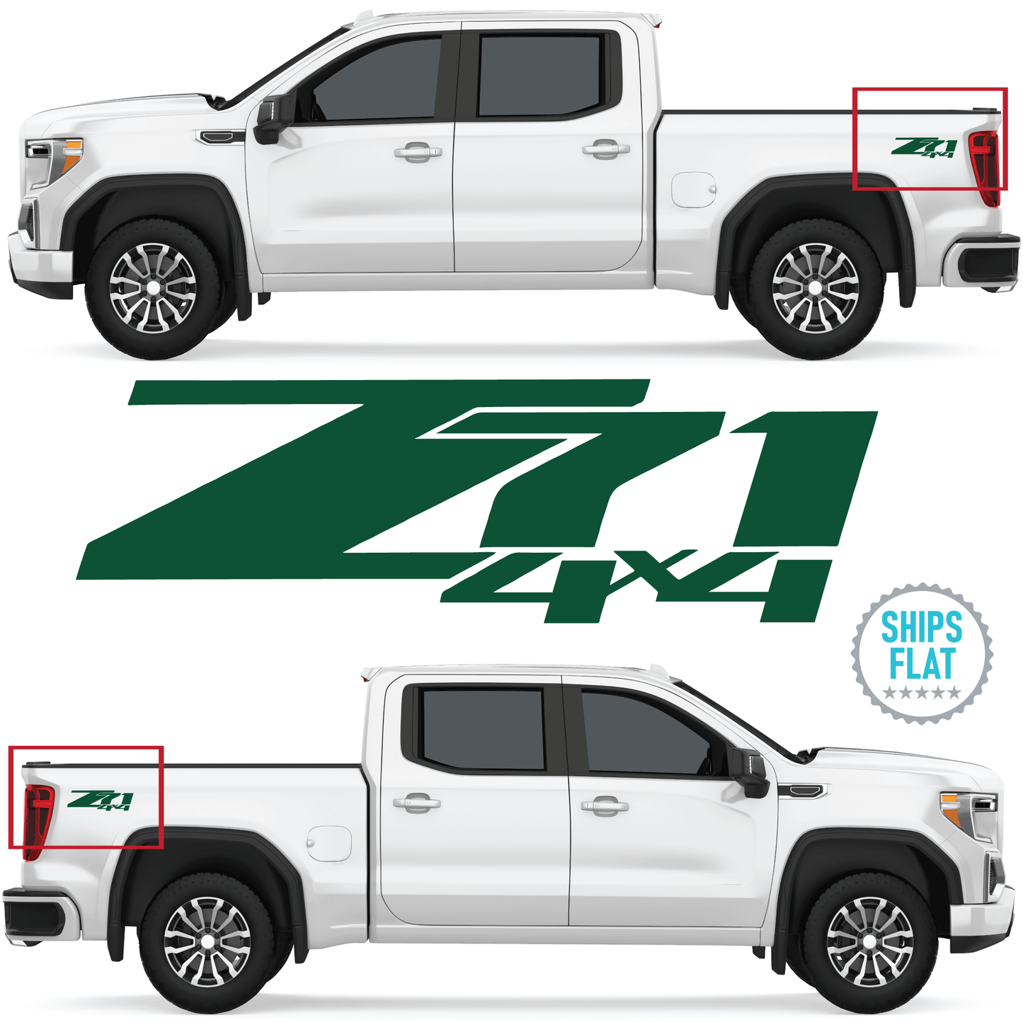 Shop Vinyl Design Silverado Z71 Trucks 4 x 4 Replacement Bedside Decals Vehicle Vinyl Graphic Decal Shop Vinyl Design decals stickers