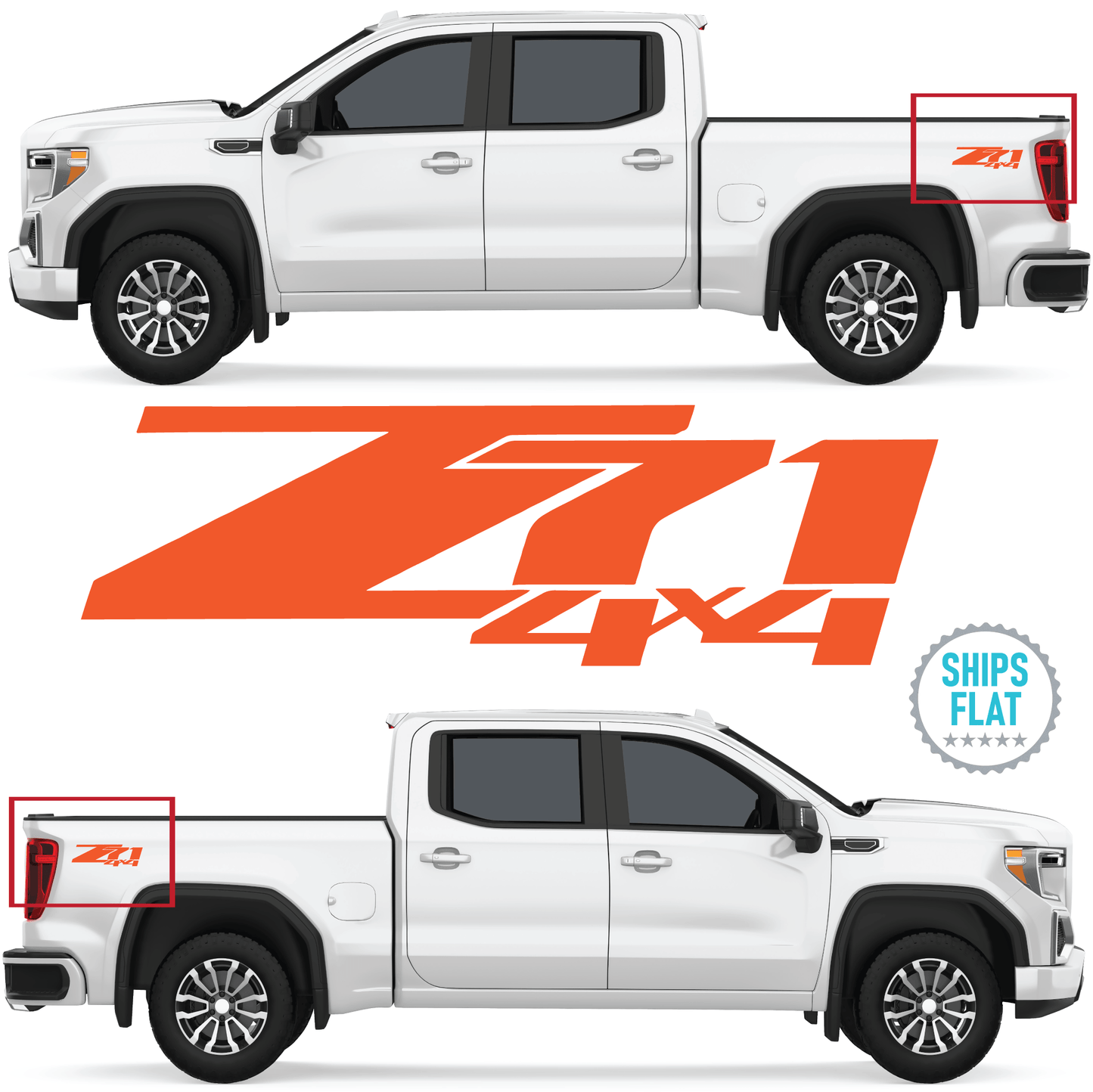 Shop Vinyl Design Silverado Z71 Trucks 4 x 4 Replacement Bedside Decals Vehicle Vinyl Graphic Decal Shop Vinyl Design decals stickers