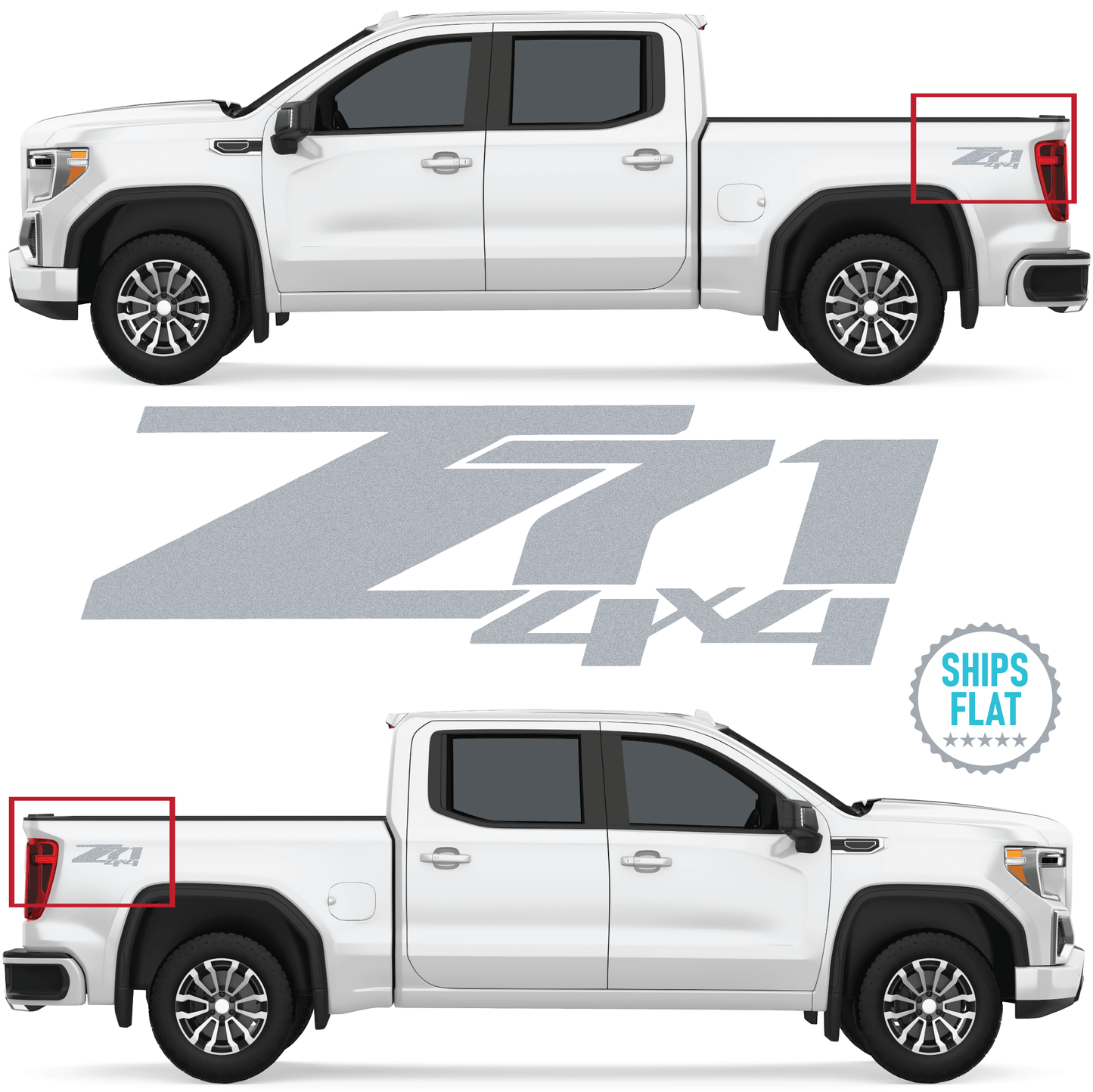 Shop Vinyl Design Silverado Z71 Trucks 4 x 4 Replacement Bedside Decals Vehicle Vinyl Graphic Decal Shop Vinyl Design decals stickers