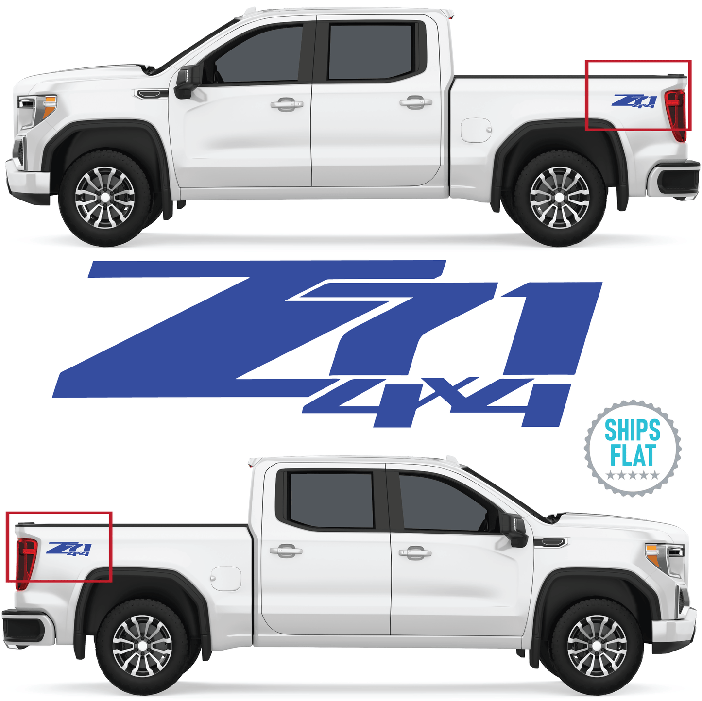Shop Vinyl Design Silverado Z71 Trucks 4 x 4 Replacement Bedside Decals Vehicle Vinyl Graphic Decal Shop Vinyl Design decals stickers