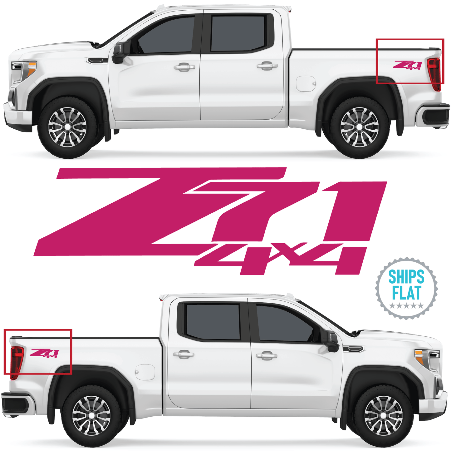 Shop Vinyl Design Silverado Z71 Trucks 4 x 4 Replacement Bedside Decals Vehicle Vinyl Graphic Decal Shop Vinyl Design decals stickers
