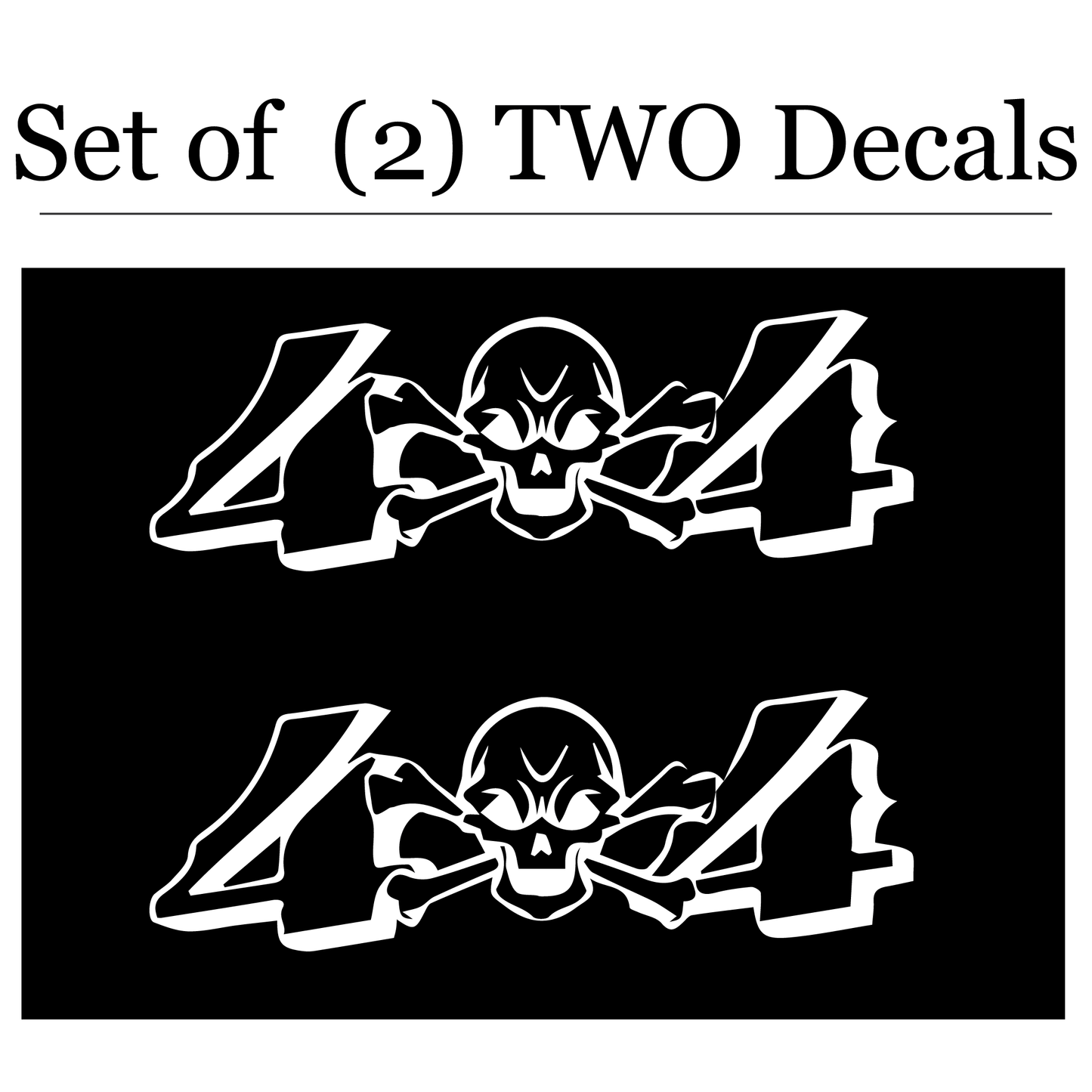 Shop Vinyl Design Skull 4 x 4 Trucks Replacement Bedside Decals #26 Vehicle 001 White Gloss Shop Vinyl Design decals stickers