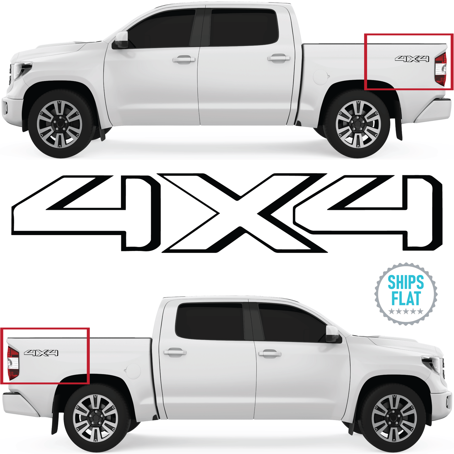 Shop Vinyl Design Tundra Trucks 4 x 4 Replacement Bedside Decals #19 Vehicle 001 Black Gloss Shop Vinyl Design decals stickers