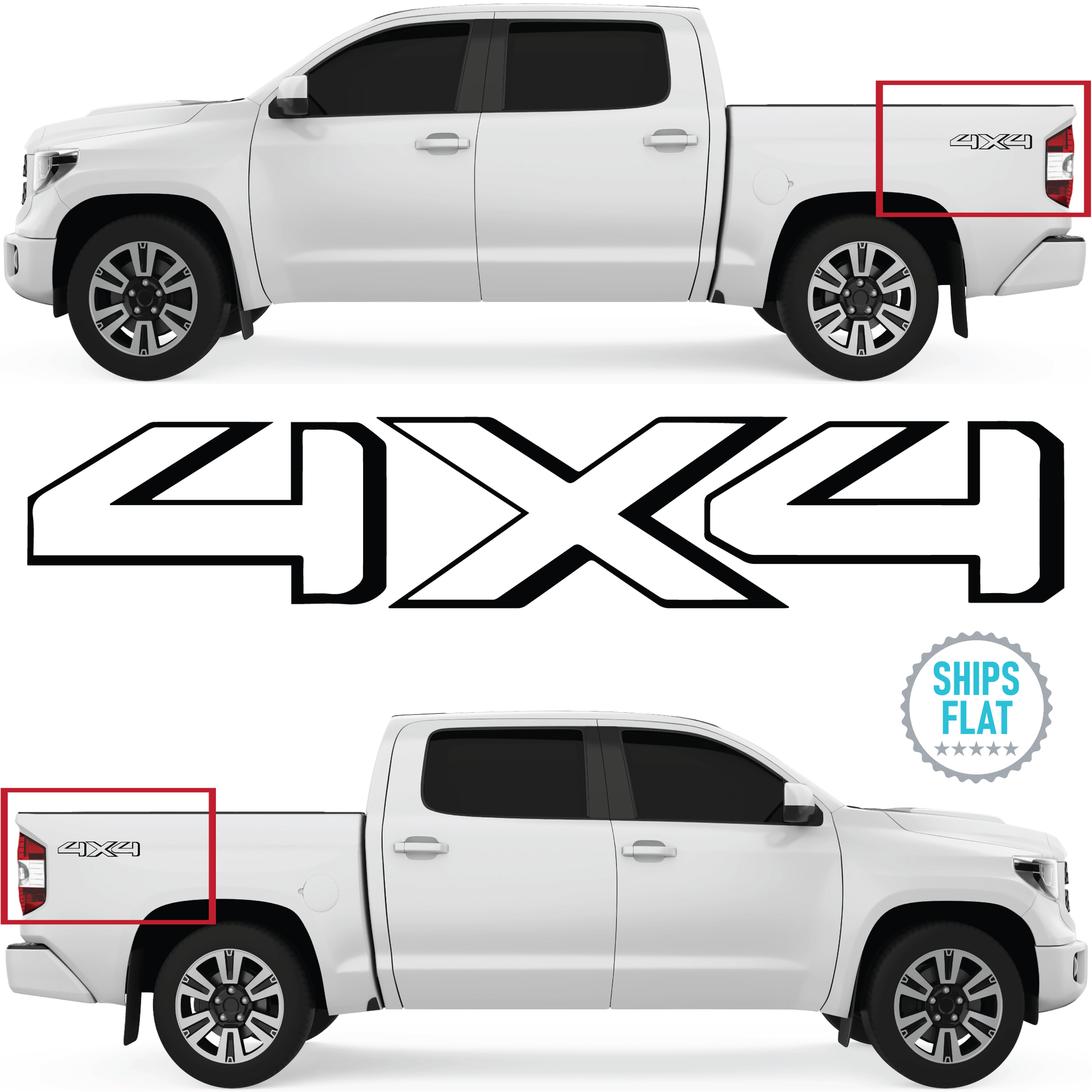 Shop Vinyl Design Tundra Trucks 4 x 4 Replacement Bedside Decals #19 Vehicle 001 Black Gloss Shop Vinyl Design decals stickers