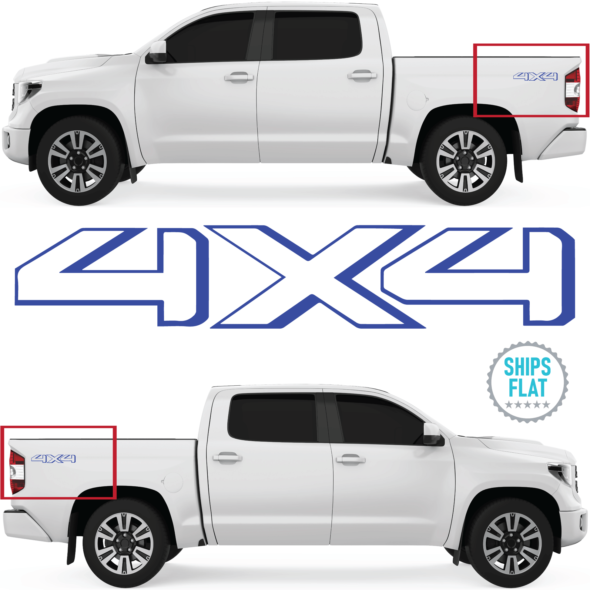 Shop Vinyl Design Tundra Trucks 4 x 4 Replacement Bedside Decals #19 Vehicle 001 Brilliant Blue Gloss Shop Vinyl Design decals stickers