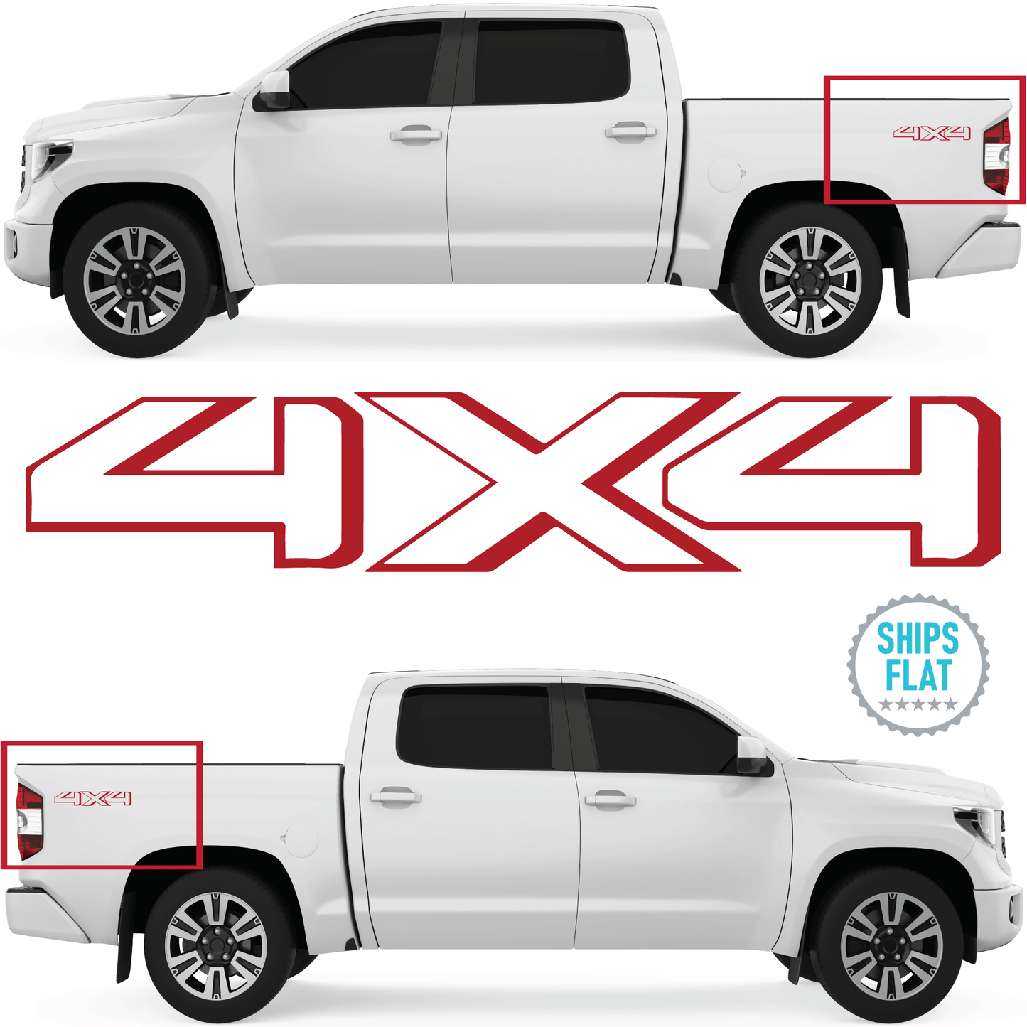Shop Vinyl Design Tundra Trucks 4 x 4 Replacement Bedside Decals #19 Vehicle 001 Shop Vinyl Design decals stickers