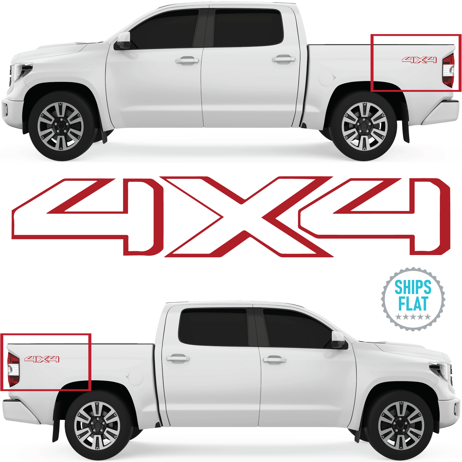 Shop Vinyl Design Tundra Trucks 4 x 4 Replacement Bedside Decals #19 Vehicle 001 Shop Vinyl Design decals stickers