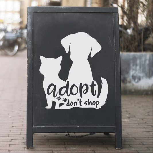 ShopVinylDesignStore.com Adopt Don't Shop. Wide Shop Vinyl Design decals stickers