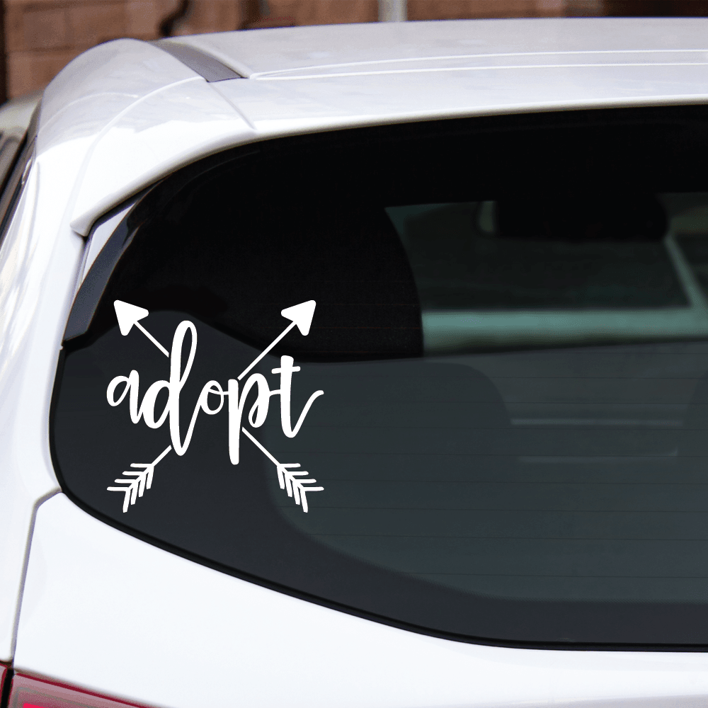 ShopVinylDesignStore.com Adopt with Arrows Wide Shop Vinyl Design decals stickers
