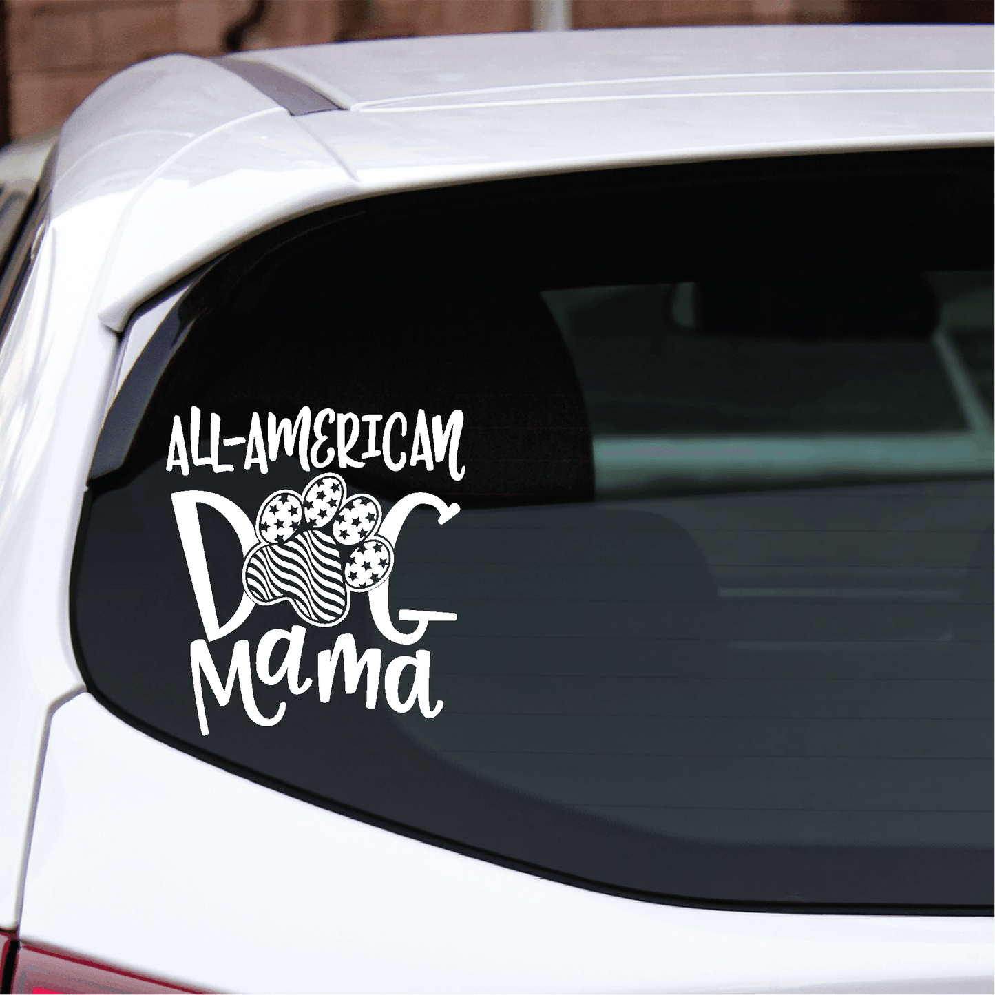 ShopVinylDesignStore.com All American Dog Mama Wide Shop Vinyl Design decals stickers
