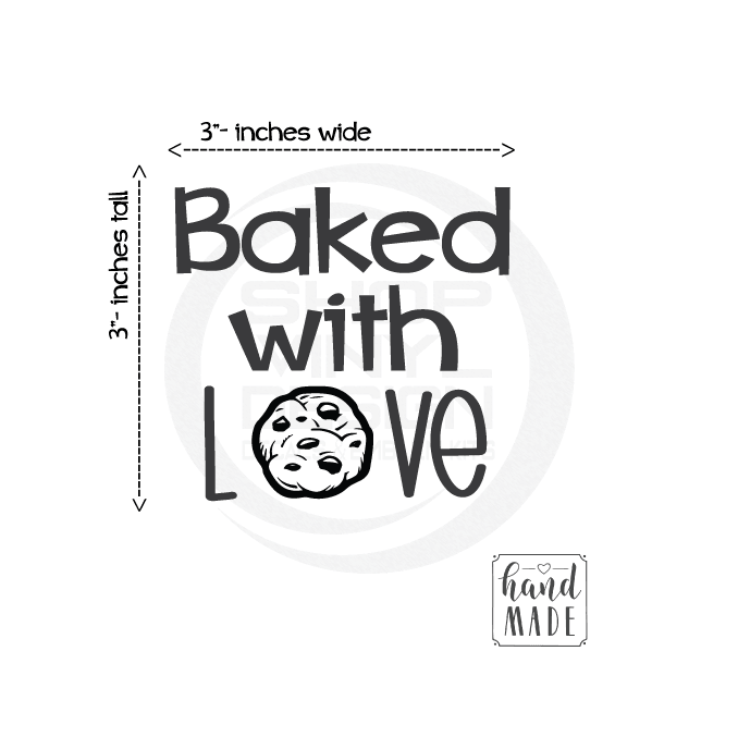 ShopVinylDesignStore.com Baked With Love Wide Shop Vinyl Design decals stickers