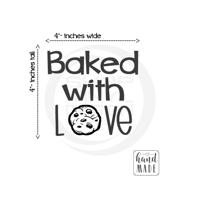 ShopVinylDesignStore.com Baked With Love Wide Shop Vinyl Design decals stickers