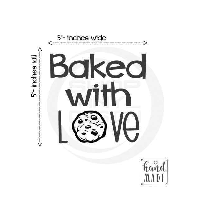 ShopVinylDesignStore.com Baked With Love Wide Shop Vinyl Design decals stickers
