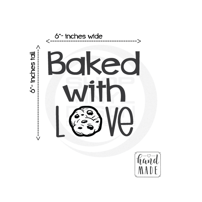 ShopVinylDesignStore.com Baked With Love Wide Shop Vinyl Design decals stickers