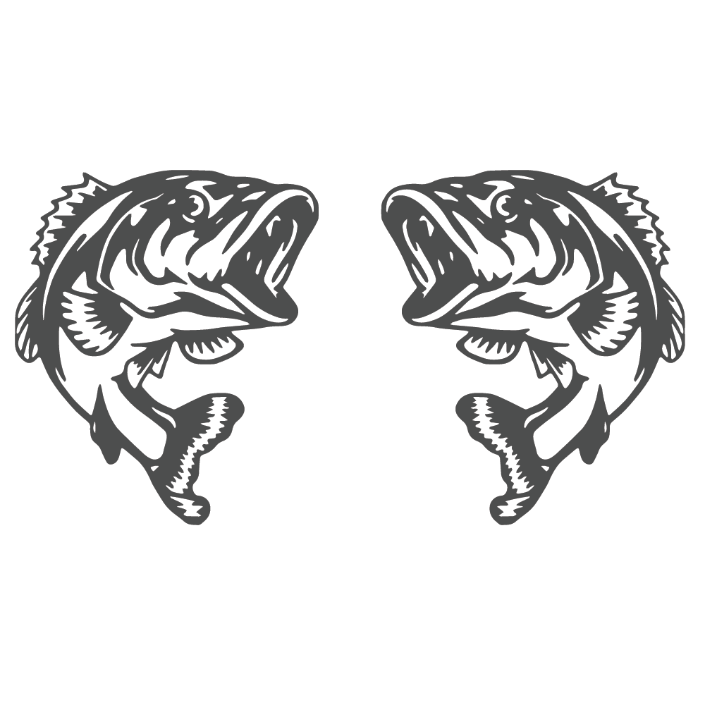 ShopVinylDesignStore.com Bass Fish Jumping Wide Shop Vinyl Design decals stickers