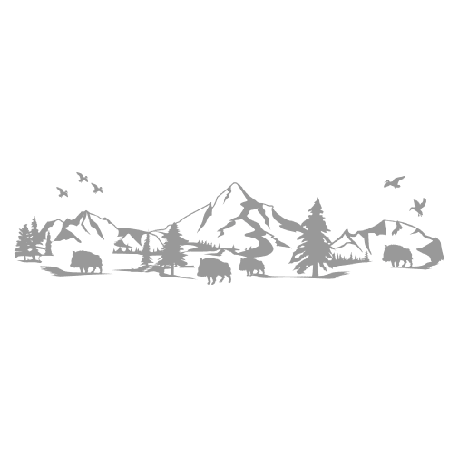 ShopVinylDesignStore.com Boar Suidae with Mountain Scenery Wide Shop Vinyl Design decals stickers