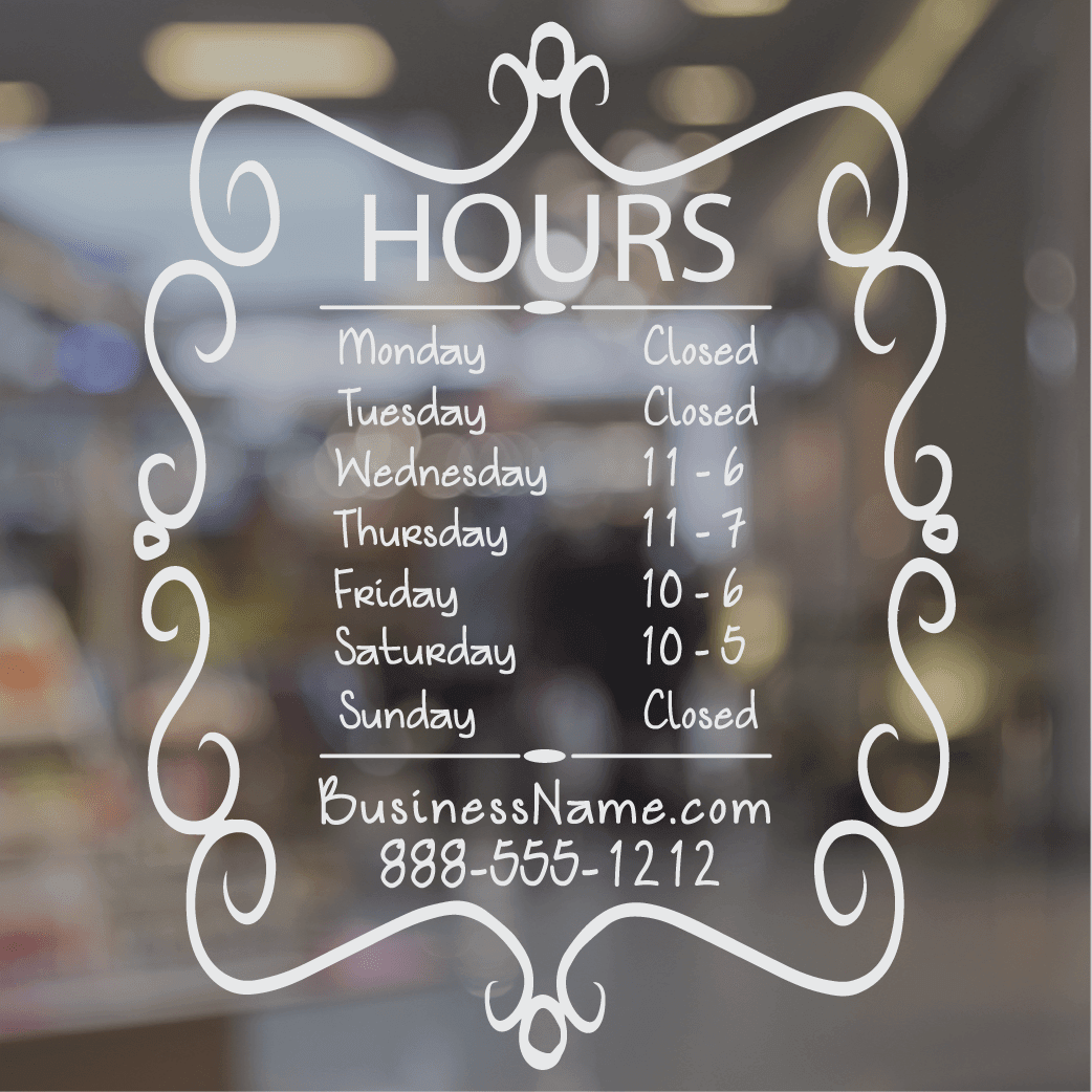 Vinyl Office Hours Sign Template Vinyl Office Hours Sign Template