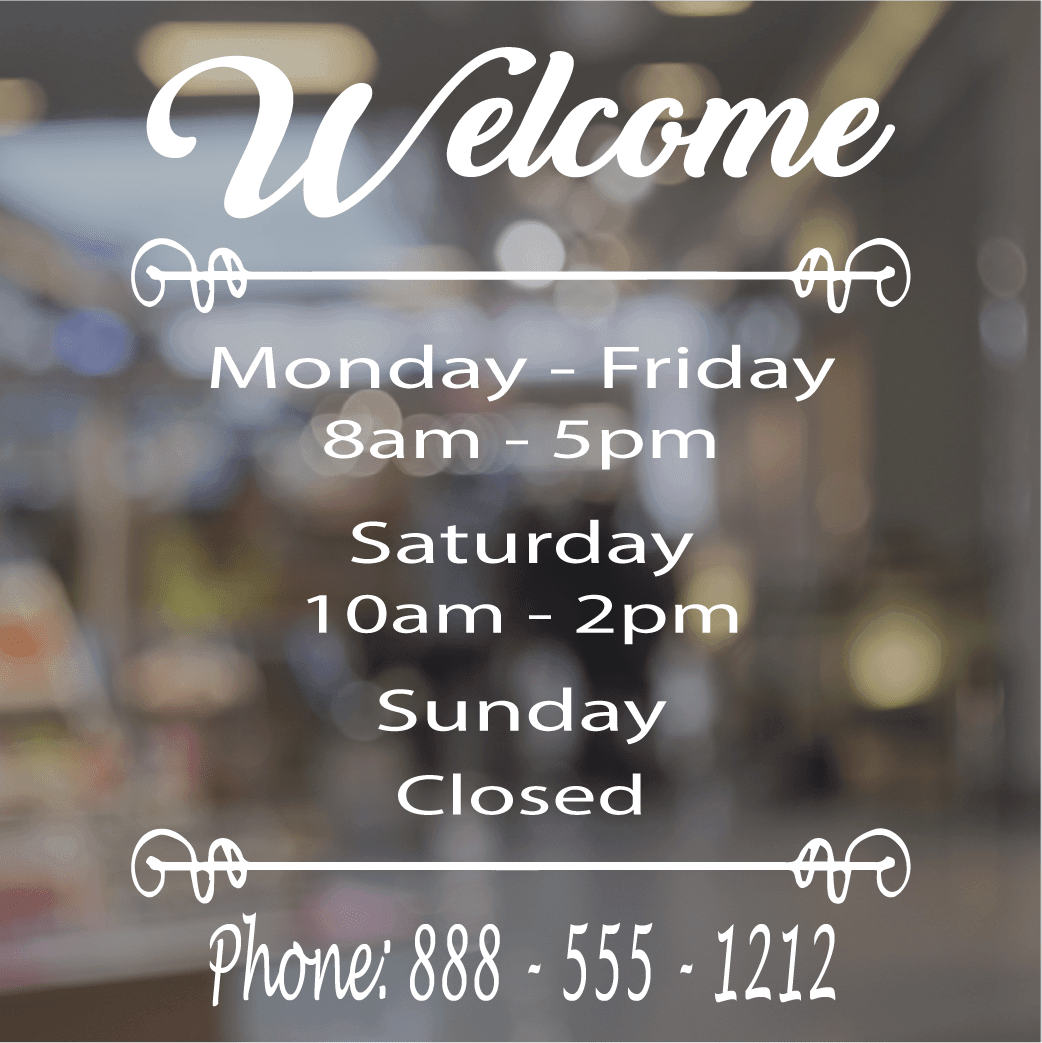 ShopVinylDesignStore.com Business Storefront, Hours and Information Style 004 Storefront Shop Vinyl Design decals stickers