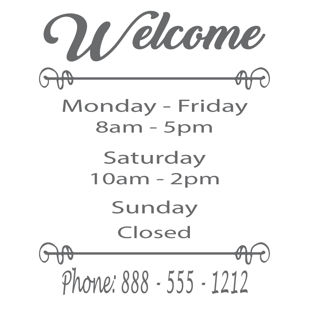 ShopVinylDesignStore.com Business Storefront, Hours and Information Style 004 Storefront Shop Vinyl Design decals stickers