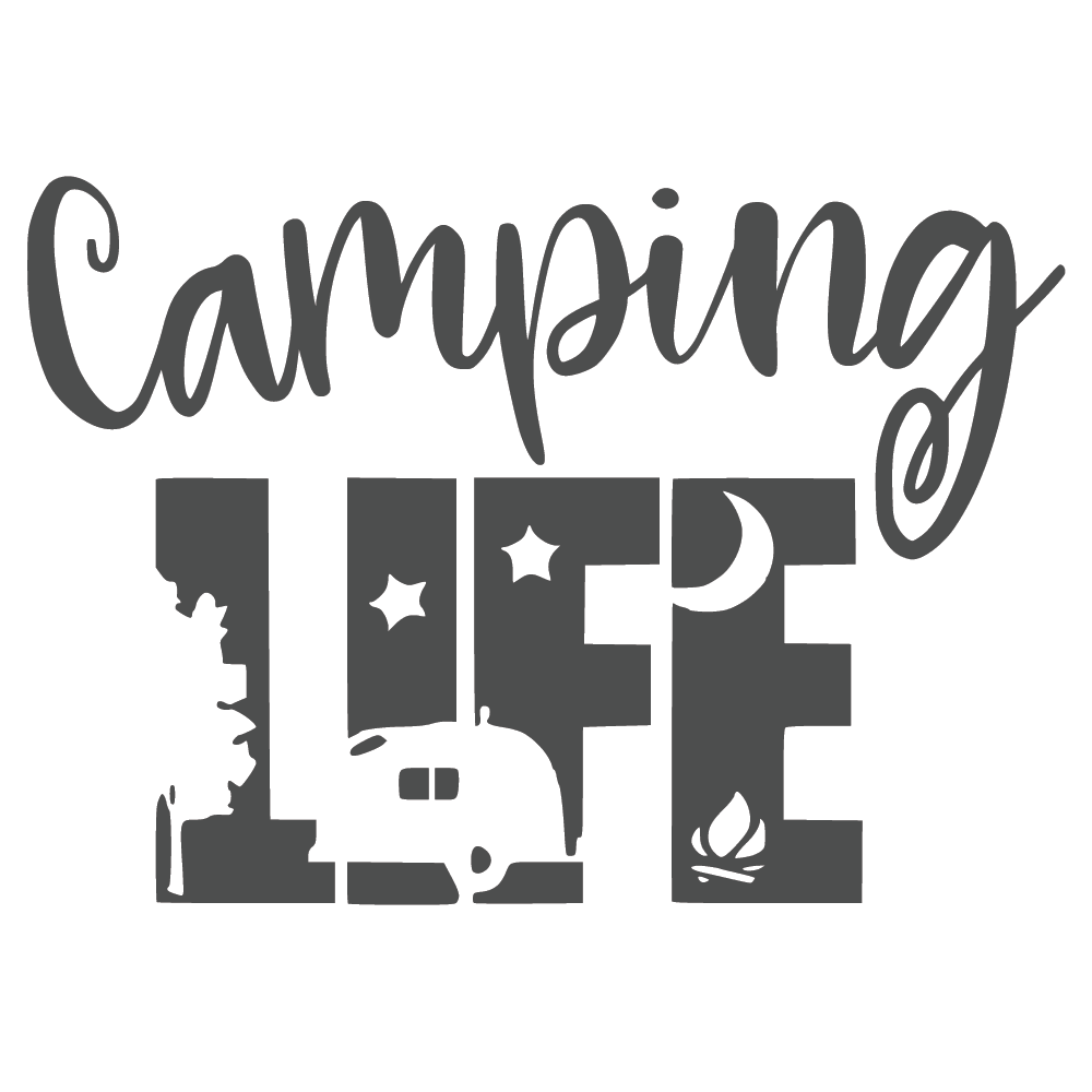 ShopVinylDesignStore.com Camping LIFE Wide Shop Vinyl Design decals stickers