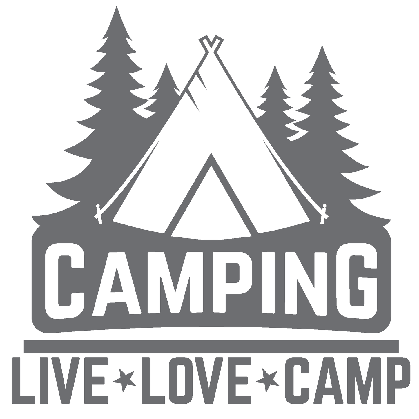 ShopVinylDesignStore.com Camping, Live Love Camping for Corn Hole Boards Wide Style 29 Shop Vinyl Design decals stickers