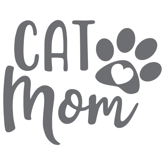 ShopVinylDesignStore.com Cat Mom with Paw Print Wide Shop Vinyl Design decals stickers