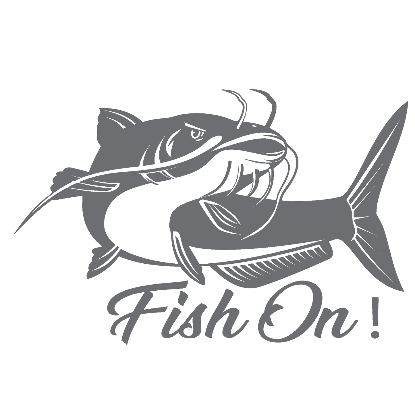 ShopVinylDesignStore.com Catfish, Fish On! for Corn Hole Boards Wide Style 09 Shop Vinyl Design decals stickers