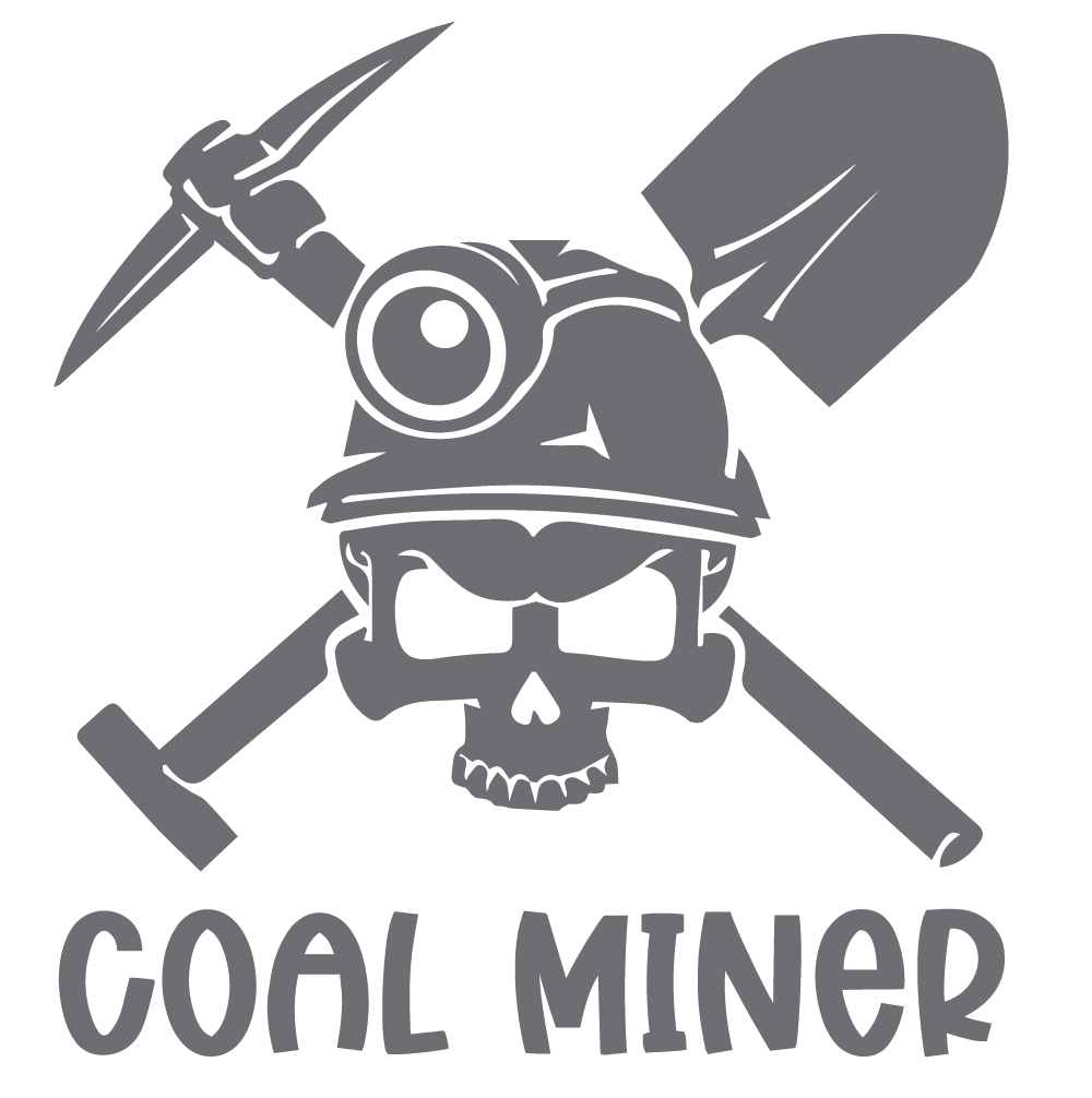 ShopVinylDesignStore.com Coal Miner Style 001 Wide Shop Vinyl Design decals stickers