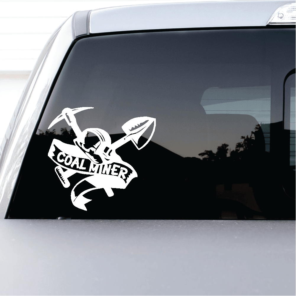 ShopVinylDesignStore.com Coal Miner Style 002 Wide Shop Vinyl Design decals stickers