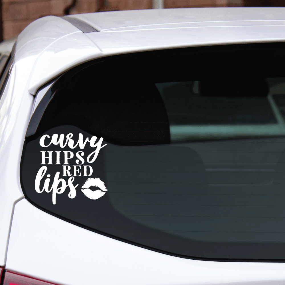 ShopVinylDesignStore.com Curvy Hips Red Lips Wide Shop Vinyl Design decals stickers