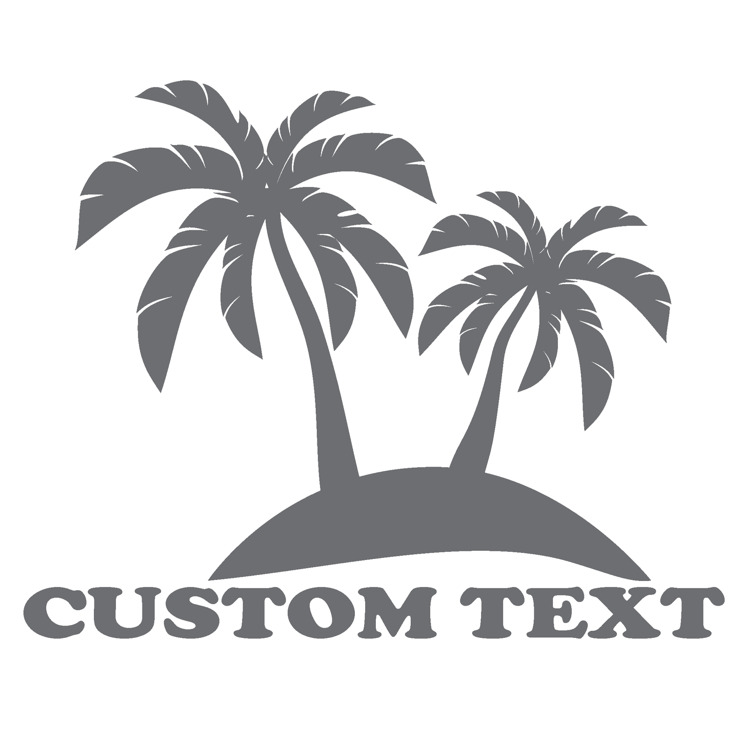 ShopVinylDesignStore.com CUSTOM TEXT with Palm Trees Corn Hole Boards Wide Style 34 Shop Vinyl Design decals stickers