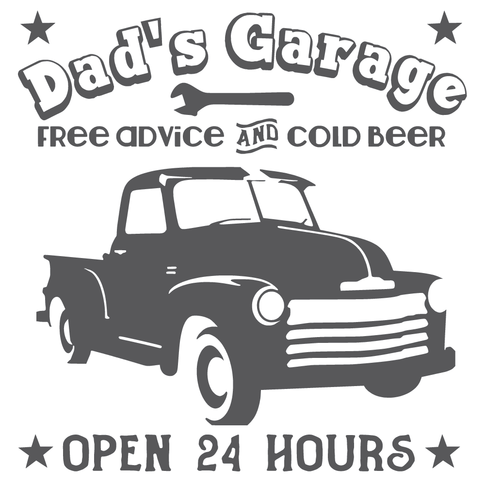 ShopVinylDesignStore.com Dad's Garage Wide Shop Vinyl Design decals stickers