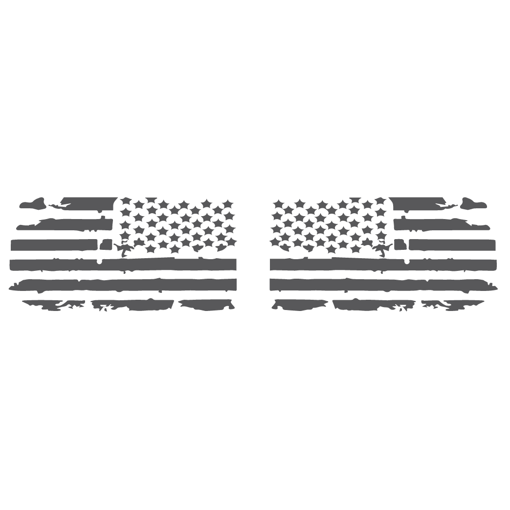 ShopVinylDesignStore.com Distressed United States of America Flag (regular and reverse) 2pk Wide Shop Vinyl Design decals stickers