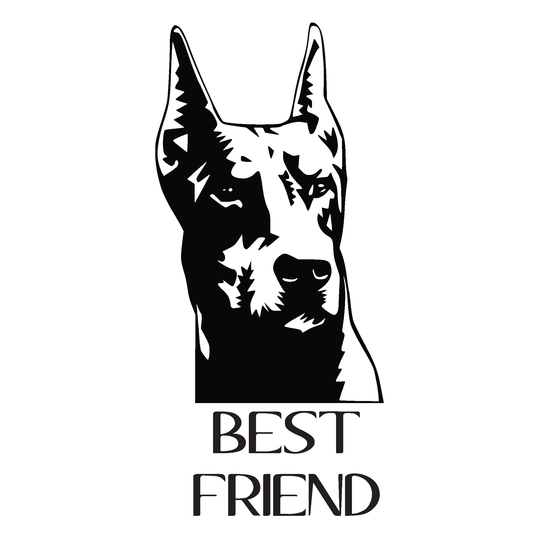 ShopVinylDesignStore.com Doberman Pinscher, Best Friend Wide Shop Vinyl Design decals stickers