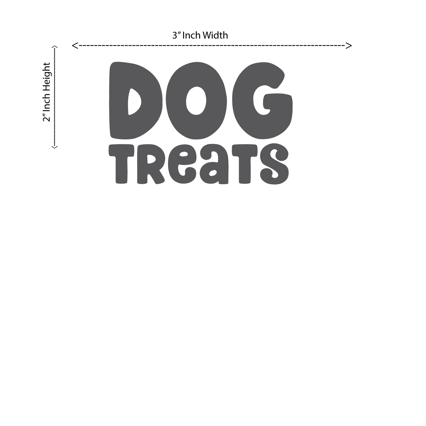 ShopVinylDesignStore.com Dog Treats Wide 3"W x 2"H Shop Vinyl Design decals stickers