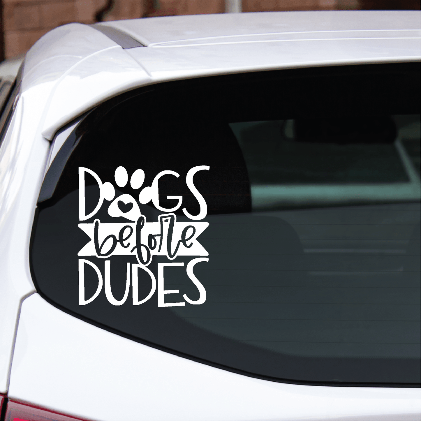 ShopVinylDesignStore.com Dogs Before Dudes Wide Shop Vinyl Design decals stickers