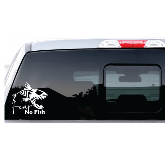 ShopVinylDesignStore.com Fear No Fish Wide Shop Vinyl Design decals stickers