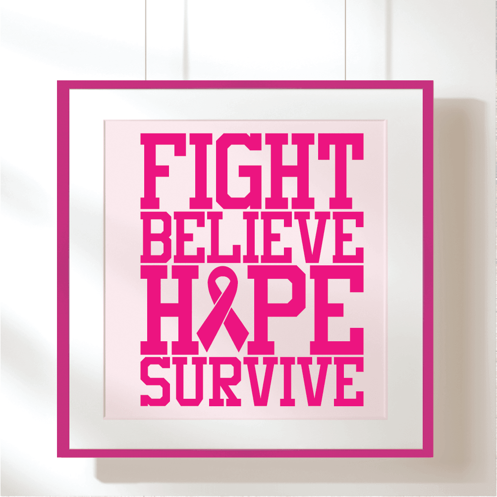 ShopVinylDesignStore.com Fight Believe Hope Survive Wide Shop Vinyl Design decals stickers