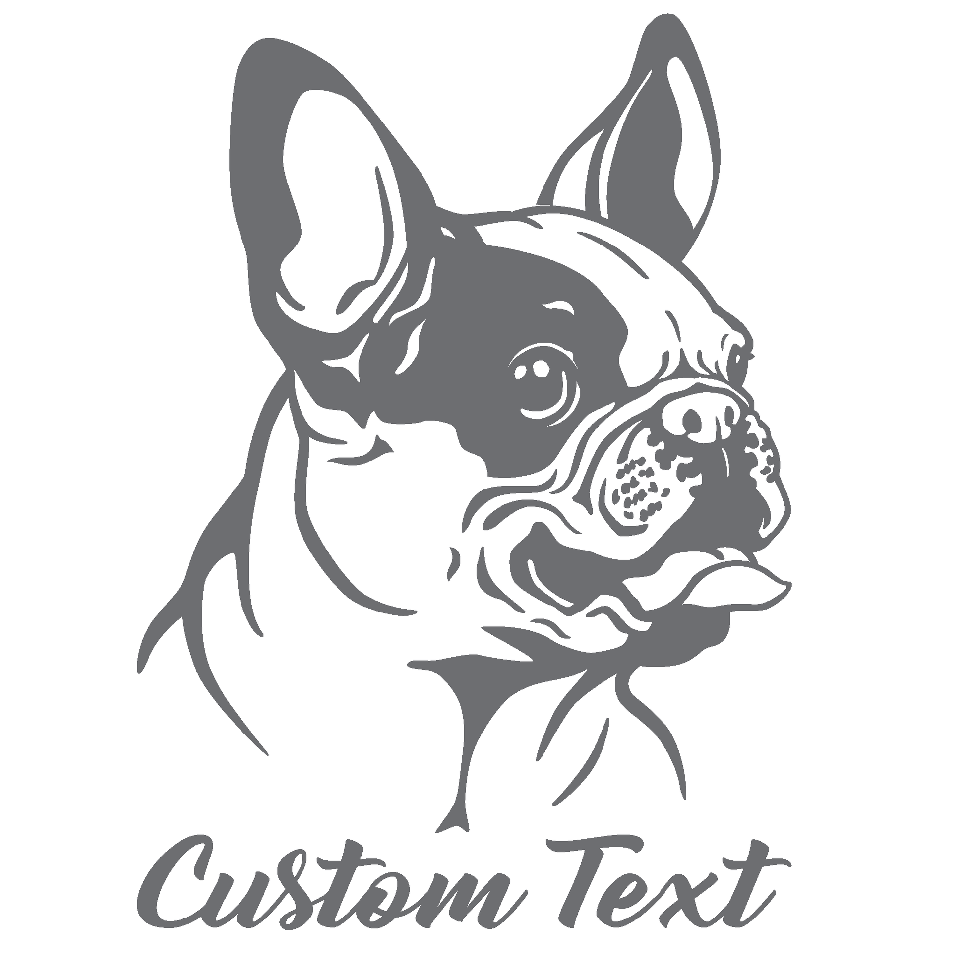 ShopVinylDesignStore.com French Bulldog and Custom Text for Corn Hole Boards Wide Style 22 Shop Vinyl Design decals stickers