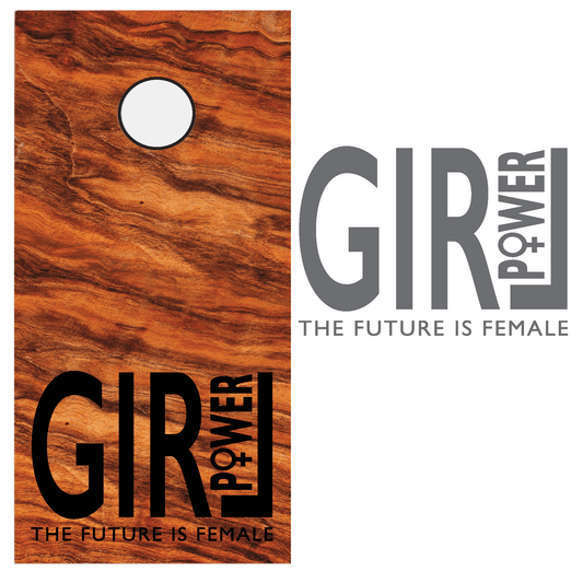 ShopVinylDesignStore.com GIRL Power THE FUTURE IS FEMALE for Corn Hole Boards Wide Style 16 Shop Vinyl Design decals stickers