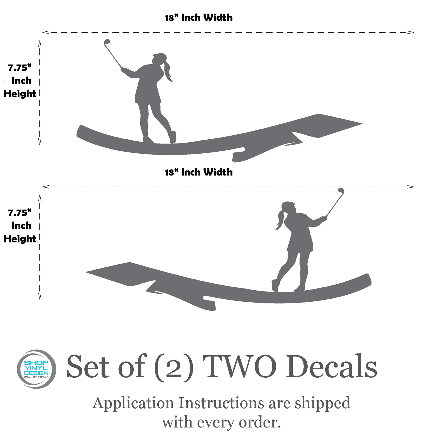 ShopVinylDesignStore.com Golf Cart Decals Style R1003F Golf Cart R1003F Shop Vinyl Design decals stickers