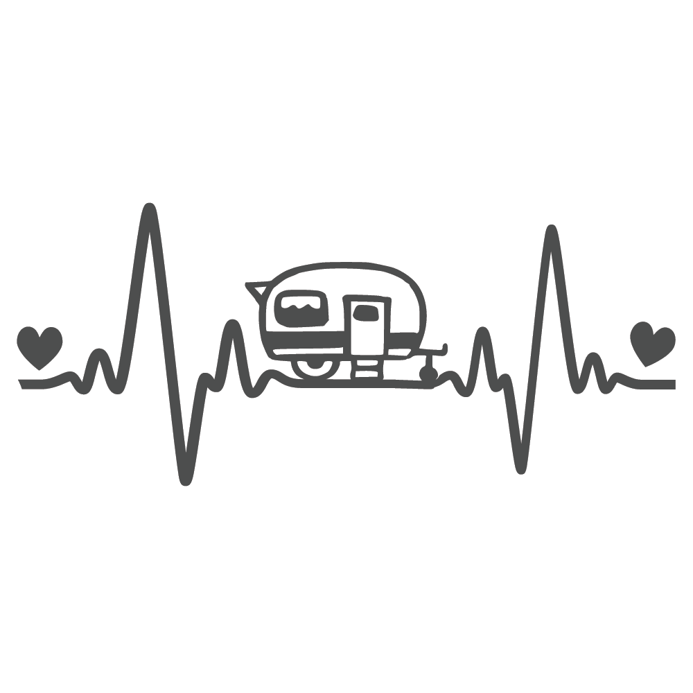 ShopVinylDesignStore.com Heartbeat Camping Wide Shop Vinyl Design decals stickers