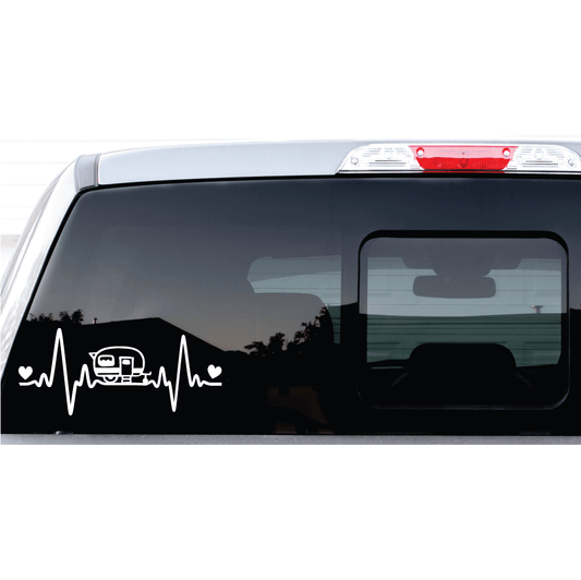 ShopVinylDesignStore.com Heartbeat Camping Wide Shop Vinyl Design decals stickers