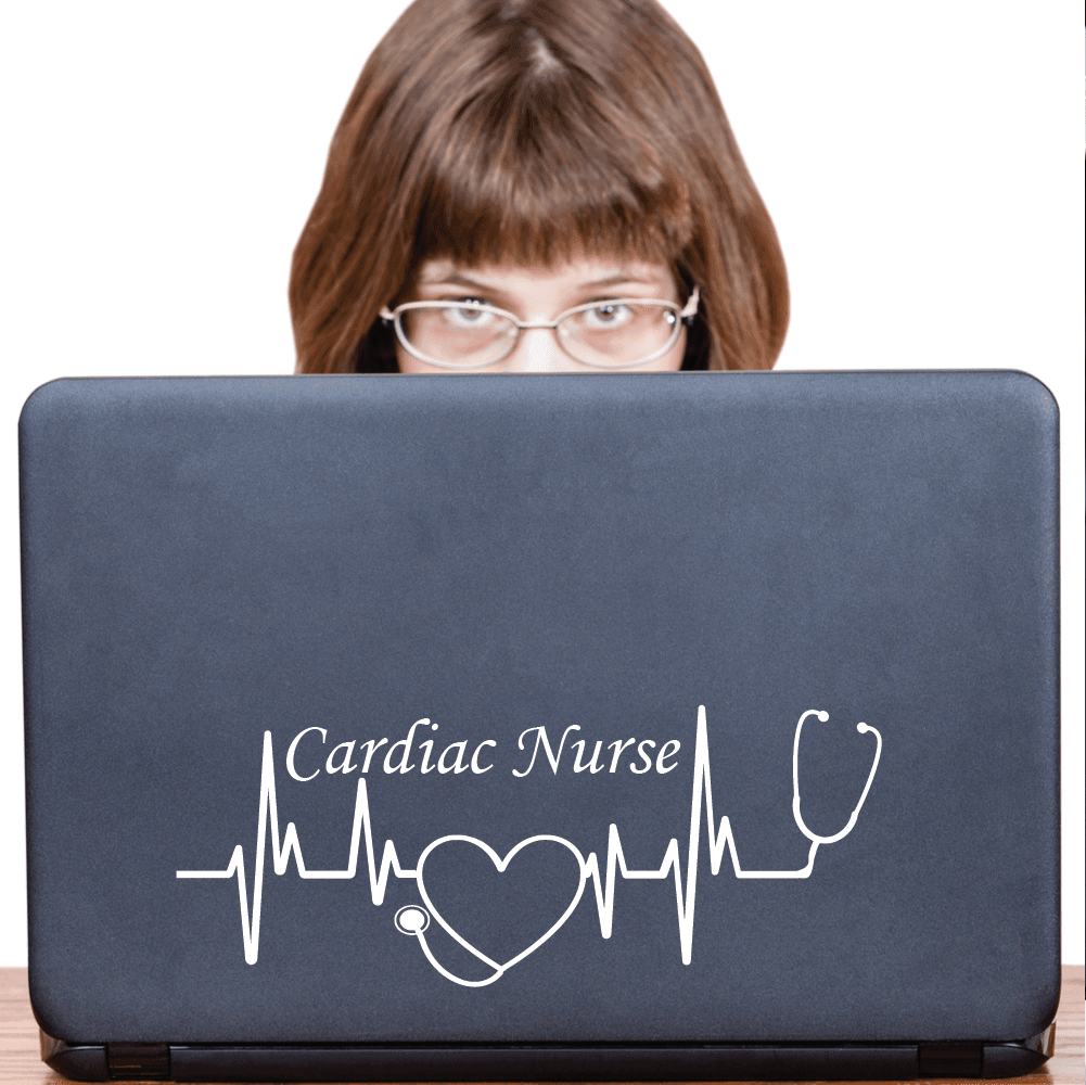 ShopVinylDesignStore.com Heartbeat Cardiac Nurse Wide Shop Vinyl Design decals stickers